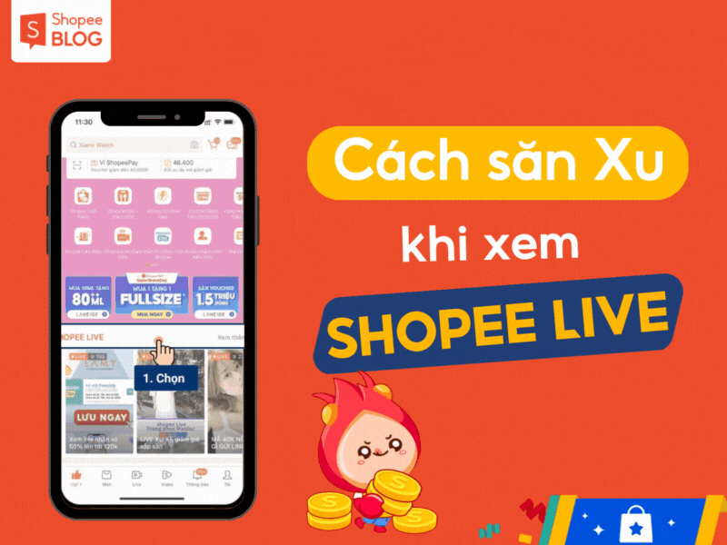 Cách săn xu khi xem Shopee Live