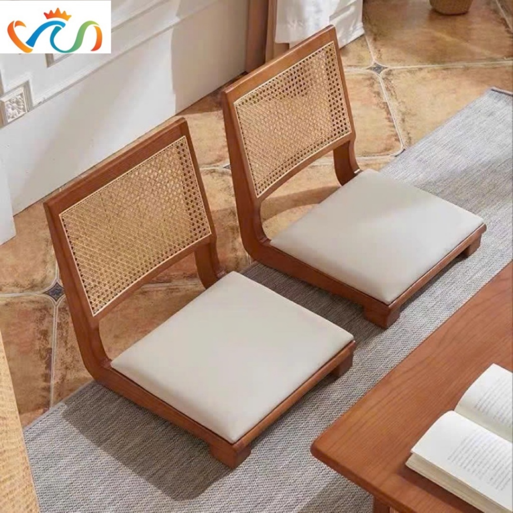 Ghế cafe mây gỗ tự nhiên đệm da phong cách Bắc Âu êm ái cho bé
