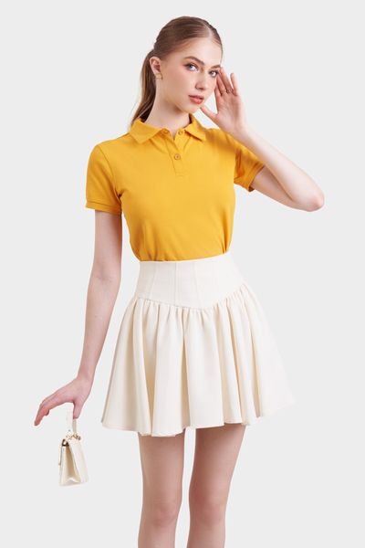 Chân váy xòe xếp ly liền lưng