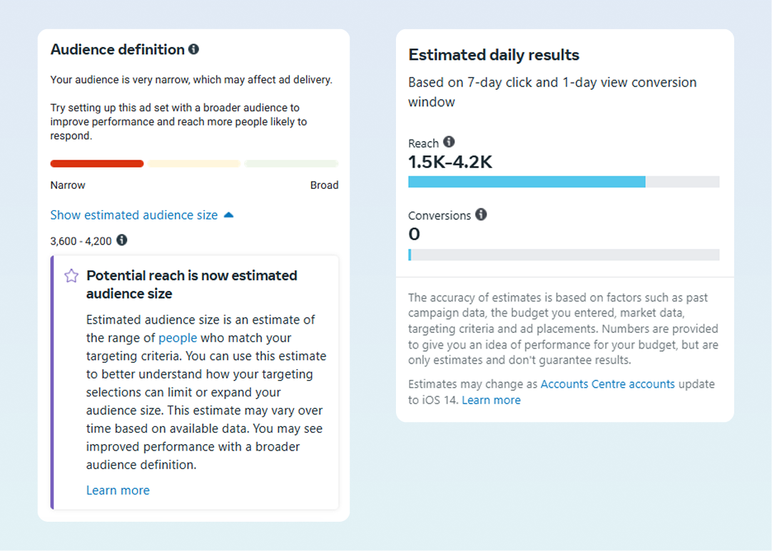 Thiết lập đối tượng mục tiêu trong Facebook Ads