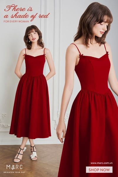 Phối màu đỏ với trang phục trung tính