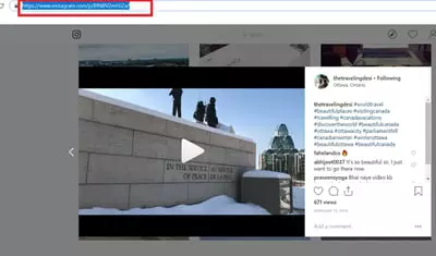 Minh họa thao tác lưu Instagram trên máy tính