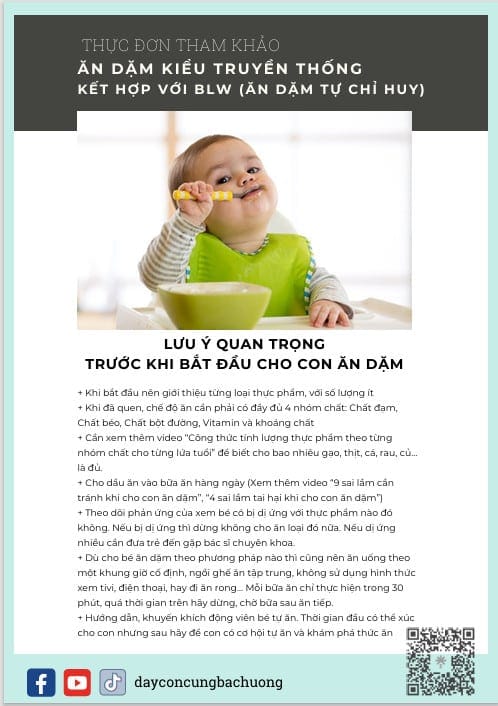 So sánh bữa ăn dặm