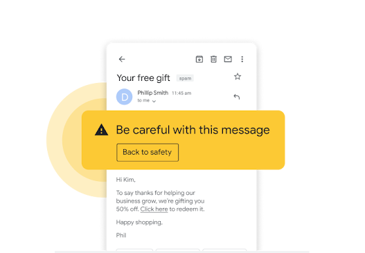 Email có cảnh báo an toàn
