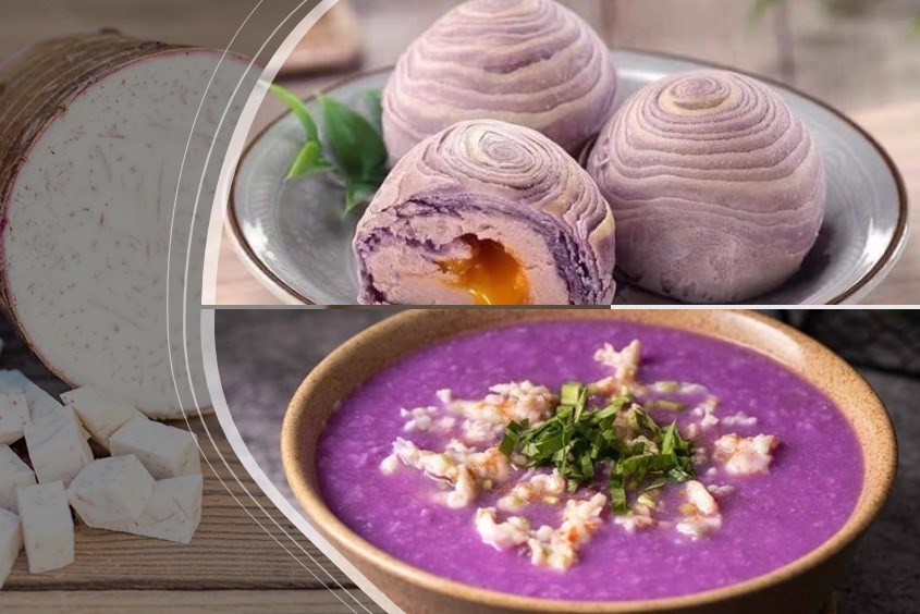 Canh khoai môn với thịt băm cho bé