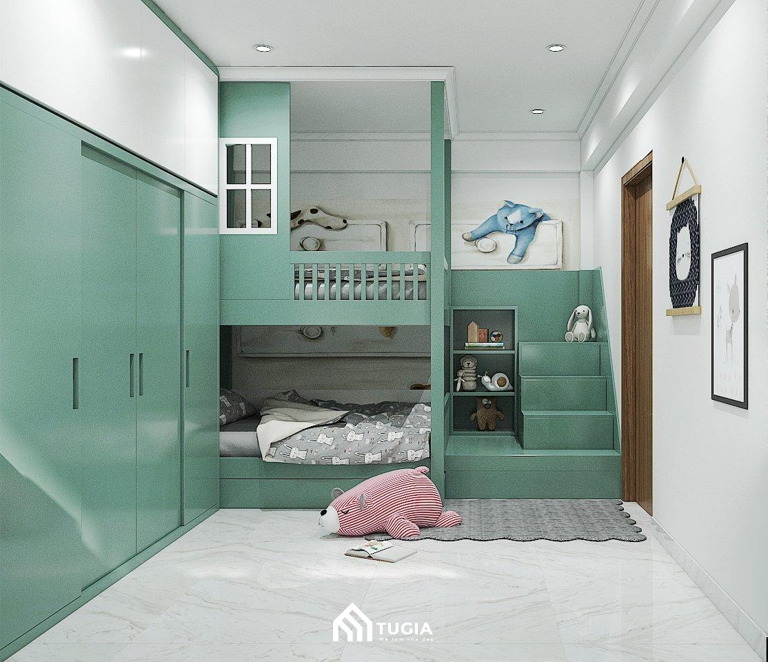 Thiết kế phòng ngủ dành cho 2 bé với giường tầng tiện nghi và tiết kiệm diện tích