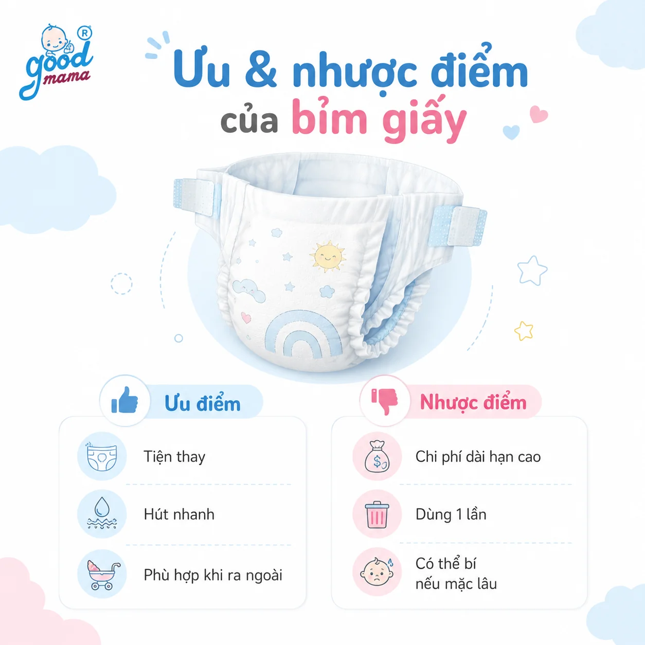 Bỉm vải và bỉm giấy khác nhau thế nào, nên chọn loại nào?