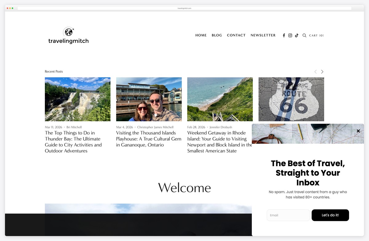 Giao diện blog du lịch khám phá