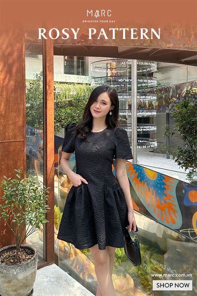 Đầm mini cổ tròn sang trọng