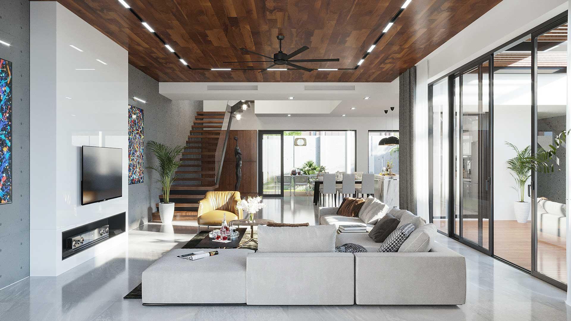 Mẫu trang trí phòng khách phong cách hiện đại (nguồn: sưu tầm)