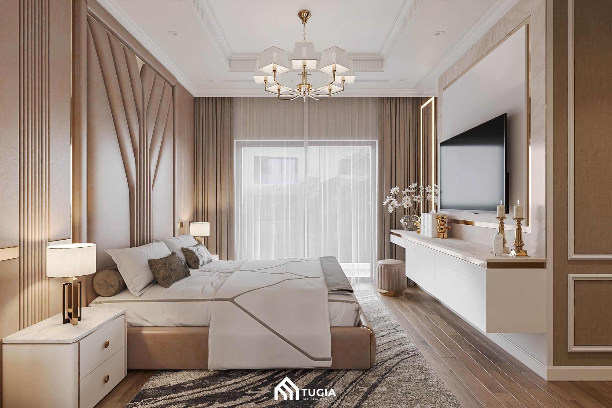 Trang trí phòng ngủ nhỏ với rèm cửa 2 lớp đẹp