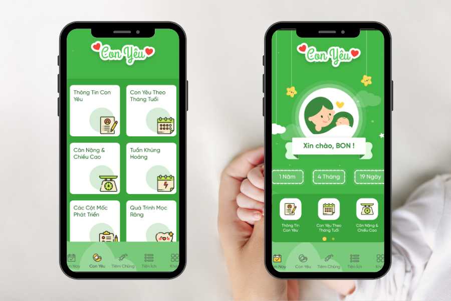 Con Yêu app cho mẹ và bé