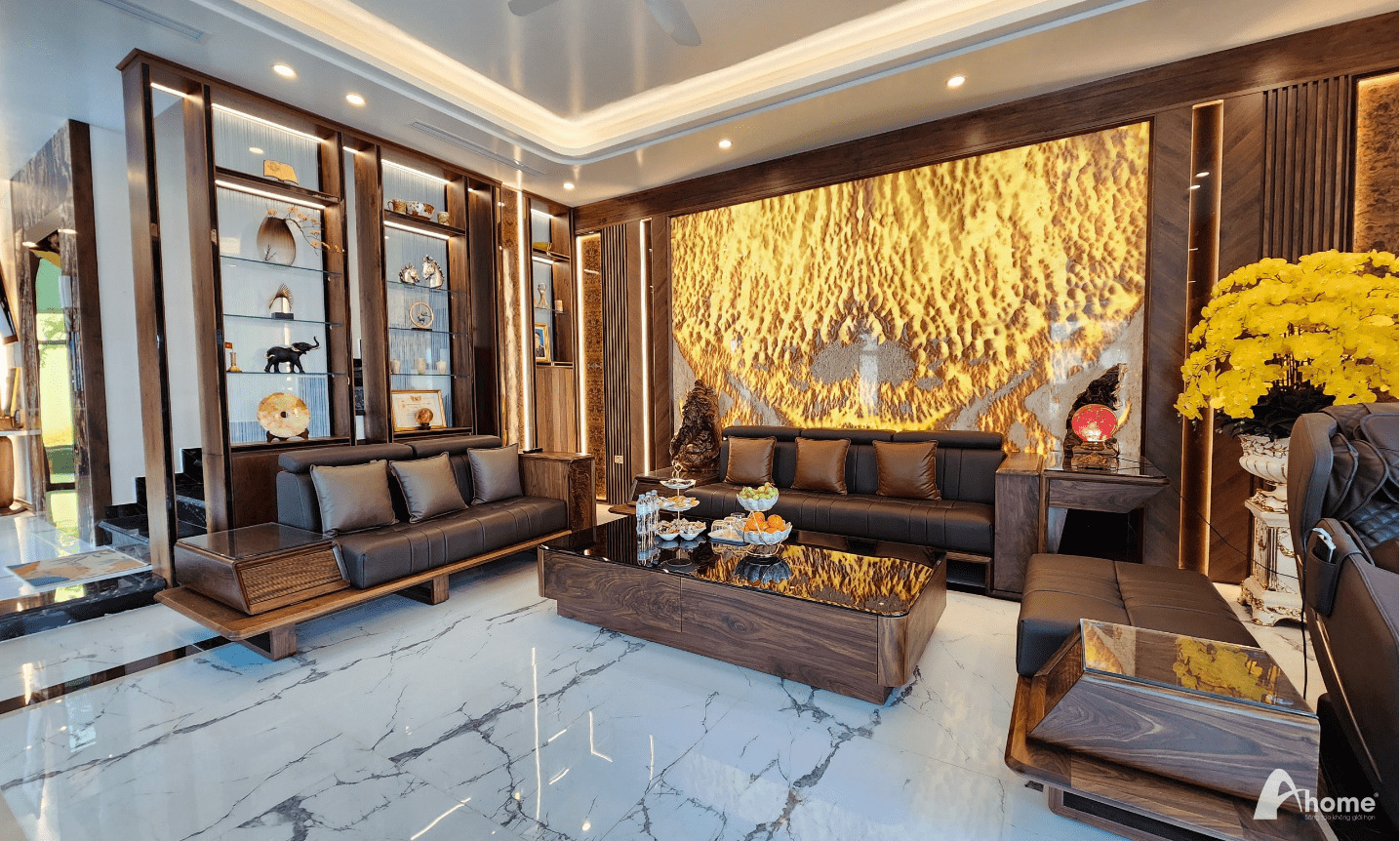 Bộ ghế sofa được sản xuất từ 100% gỗ óc chó cao cấp