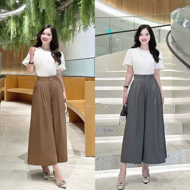 Quần ống rộng giả váy tiện lợi
