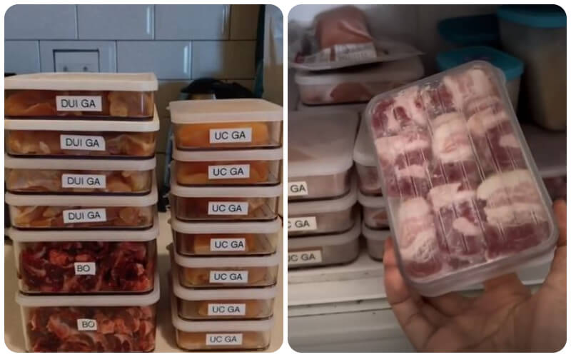 Hộp cơm meal prep gọn gàng