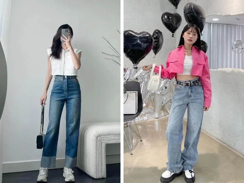 Cách phối áo thun, sơ mi, croptop với chân váy dài - nguồn từ maisononline