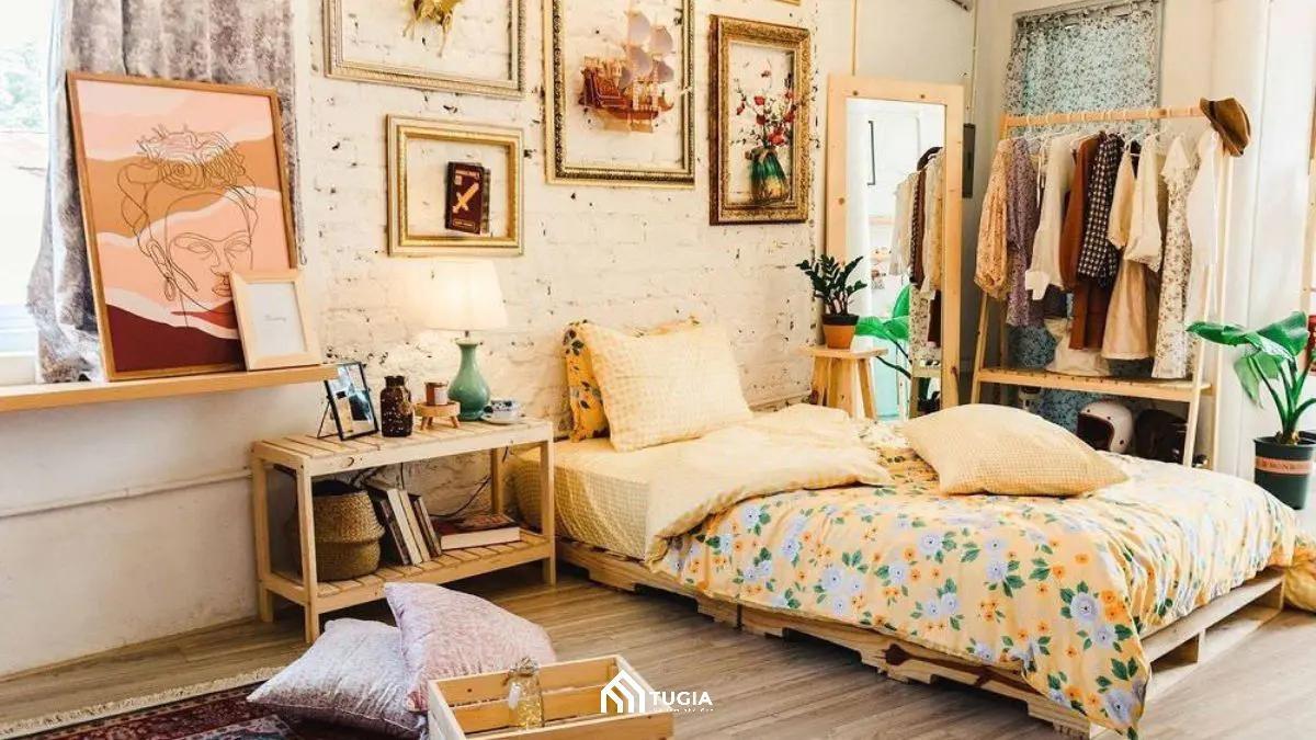 Trang trí phòng ngủ nhỏ cho nữ đơn giản mà đẹp phong cách Vintage