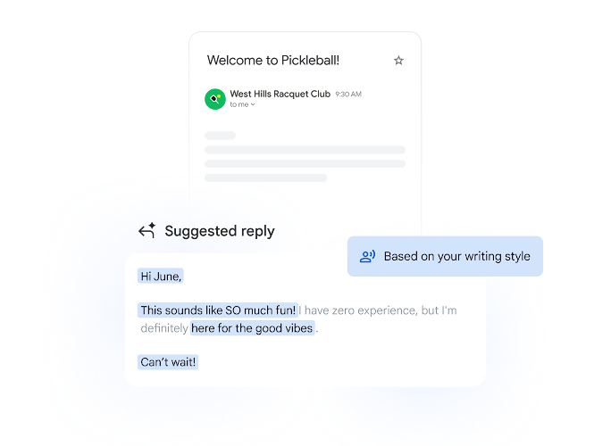 Gmail gợi ý câu trả lời AI