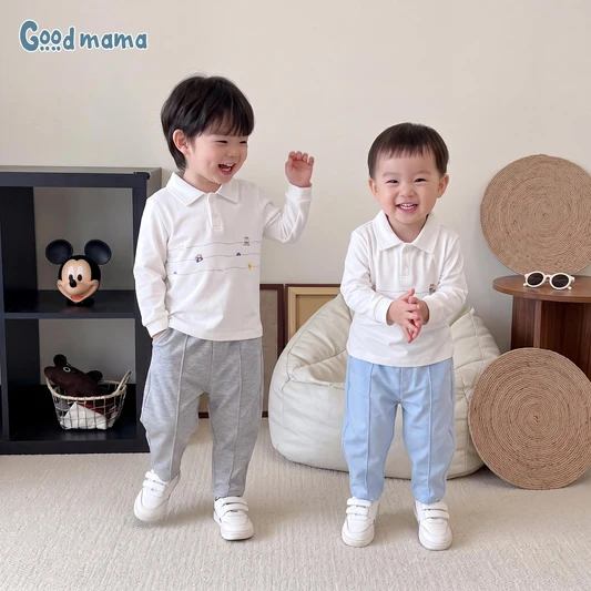 Bộ Polo Dài Tay Bé Trai Gọn Gàng Lịch Sự