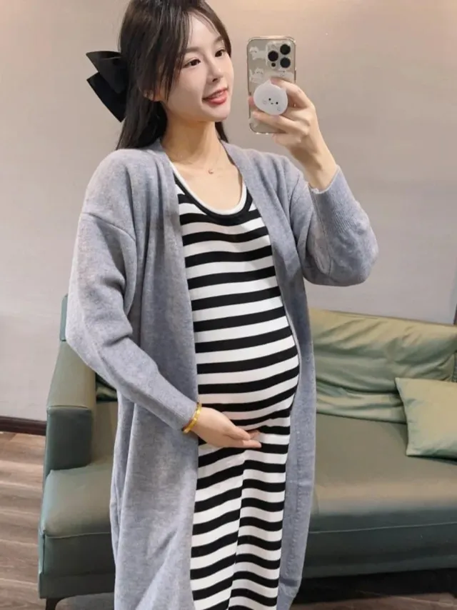 Áo cardigan dáng dài ấm áp