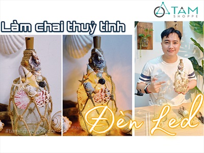 Chai thủy tinh đèn led trang trí phòng ngủ