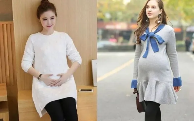 Đầm phối với quần tất tinh tế