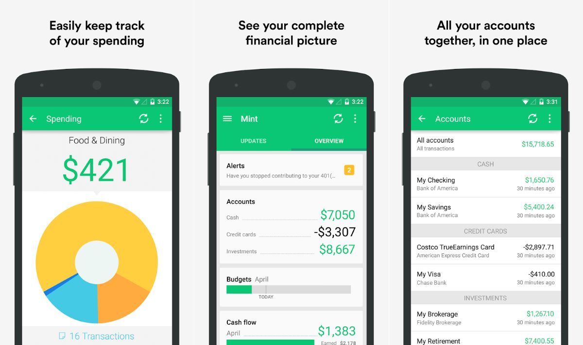 App quản lý chi tiêu Mint