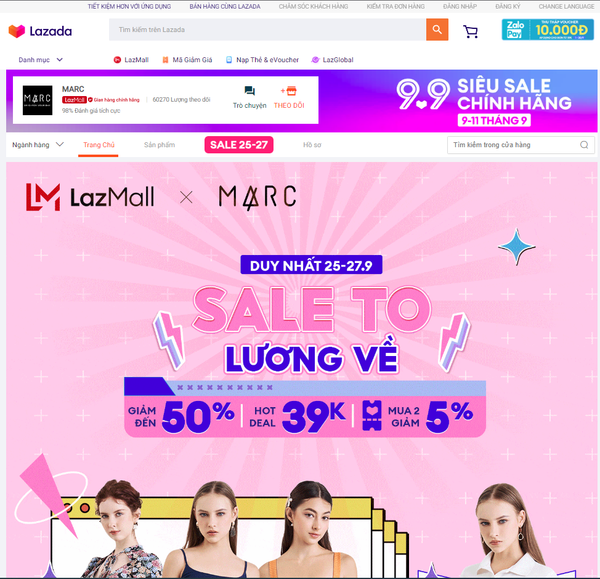 Gian hàng thời trang cao cấp LazMall