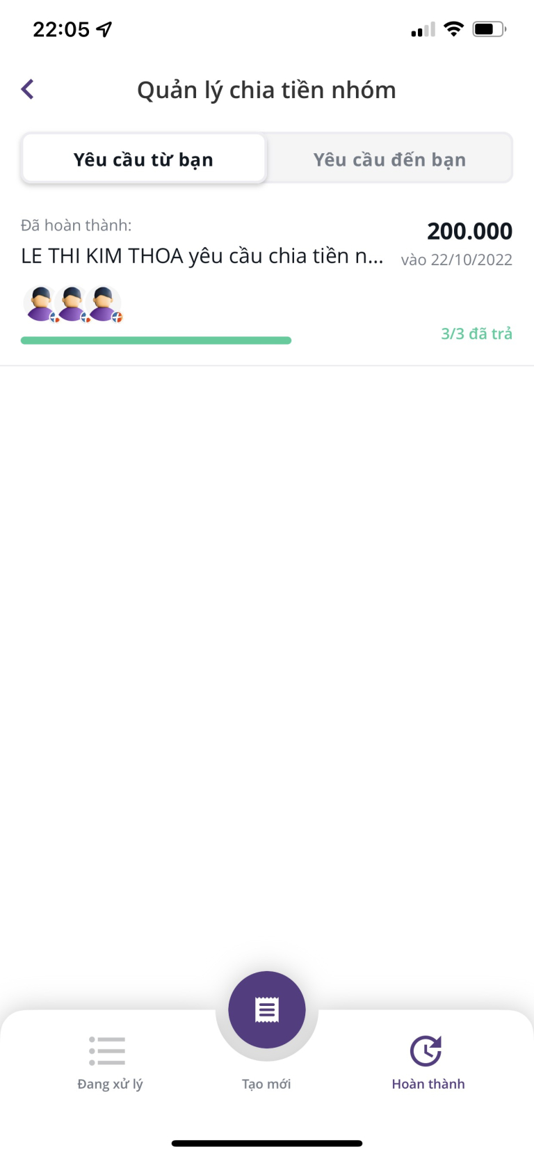 Ứng dụng chia tiền nhóm