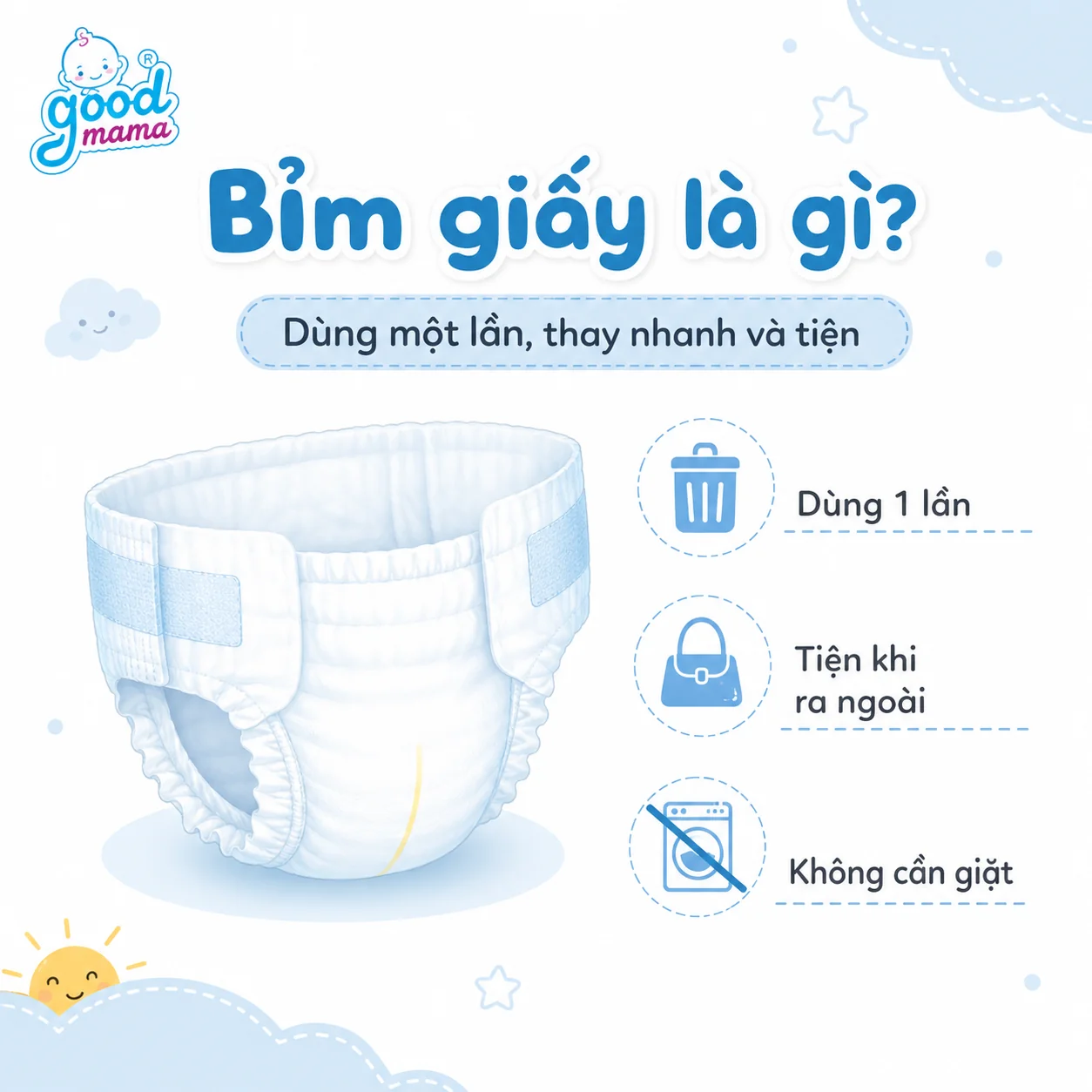 Bỉm vải và bỉm giấy khác nhau thế nào, nên chọn loại nào?