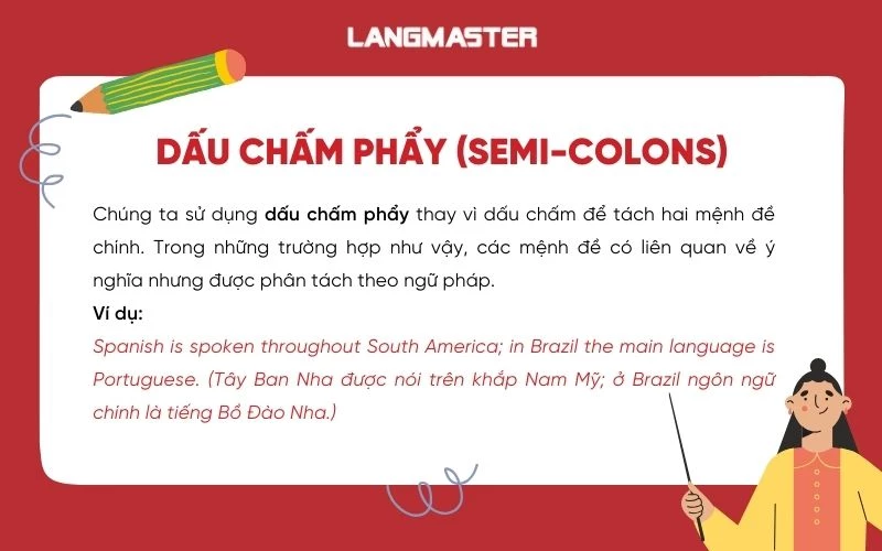 Dấu chấm phẩy (Semi-colons) trong tiếng Anh