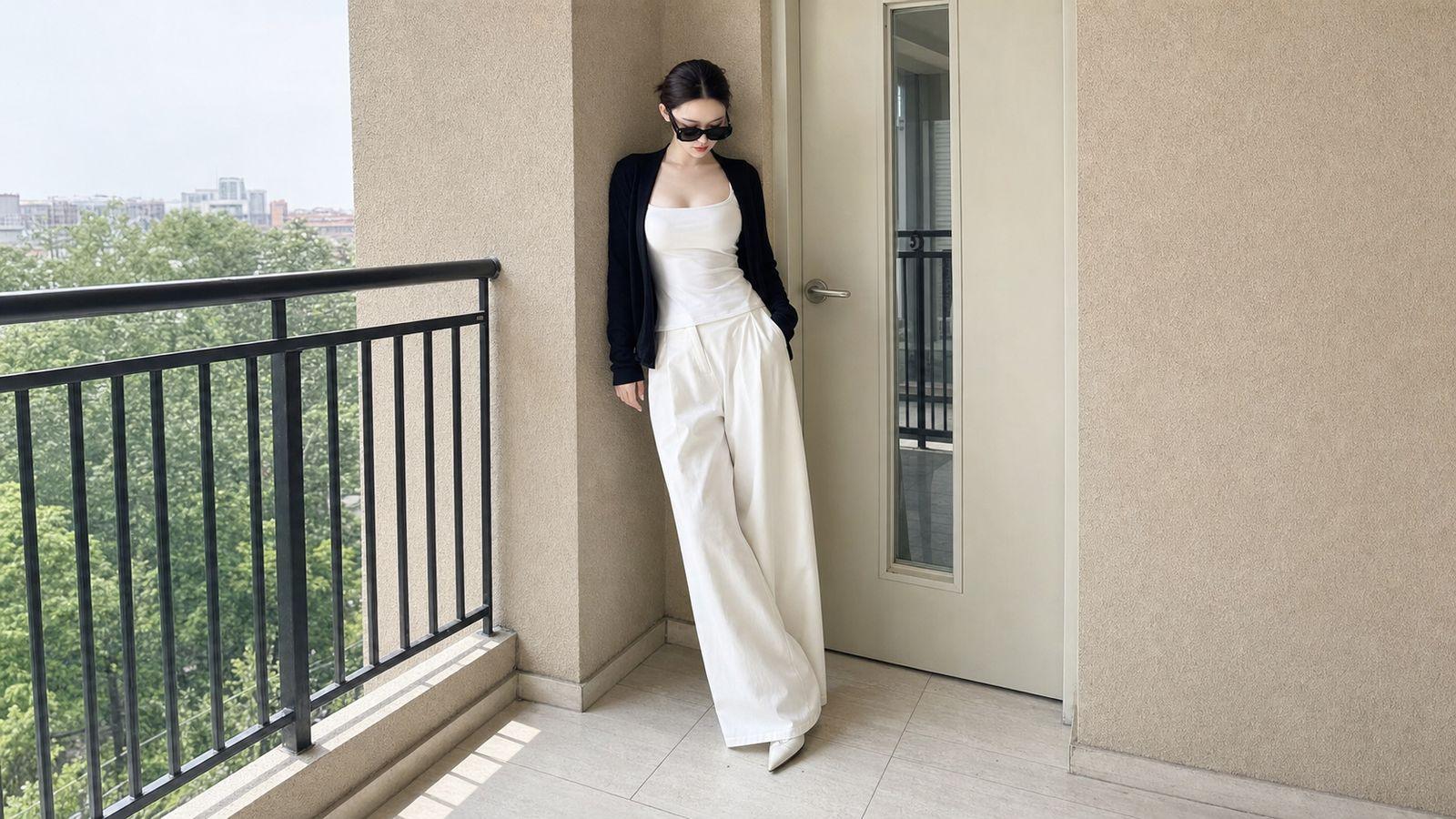 Tựa hờ vào tường, cửa kính hoặc lan can