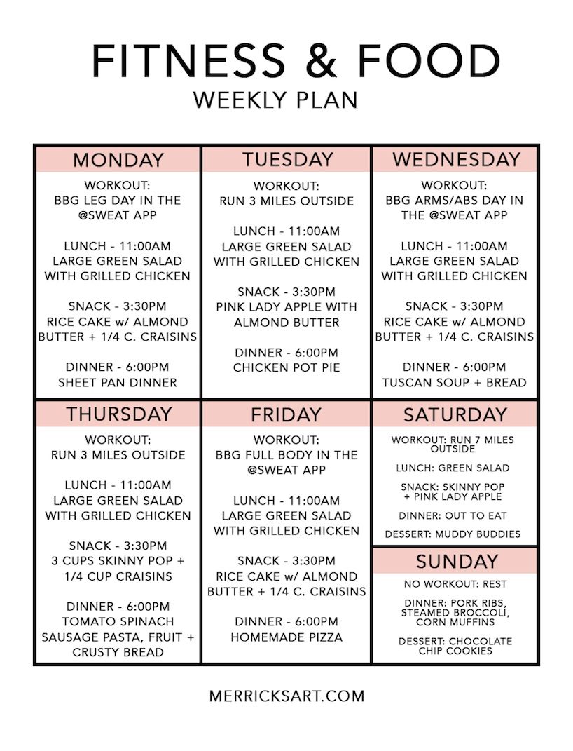 Lịch ăn và tập hợp lý