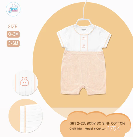 Mẫu body sơ sinh cotton mềm mại tự nhiên