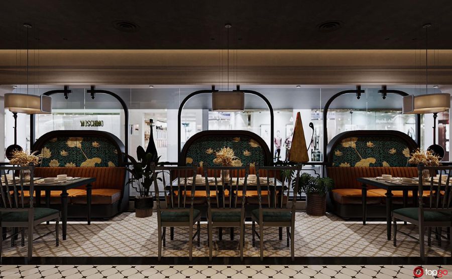 Thiết kế tinh tế trong khu vực ăn uống của DINH Restaurant Landmark 72