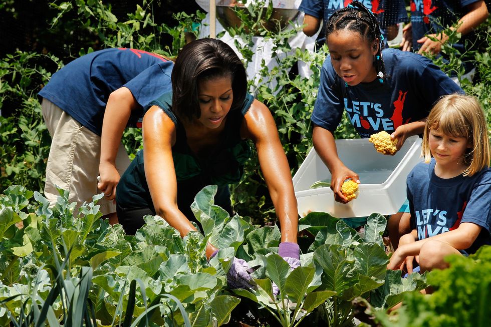 Michelle Obama trồng rau cùng học sinh tại Nhà Trắng
