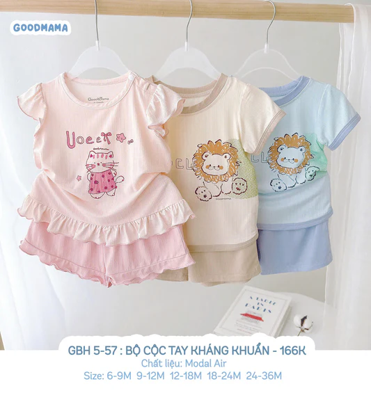 Bộ cộc tay kháng khuẩn cho bé sơ sinh