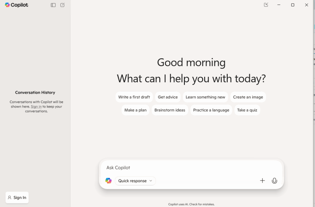 AI và Copilot trong Get Help trên Windows 11