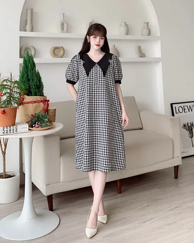 Đầm sơ mi dáng chữ A công sở