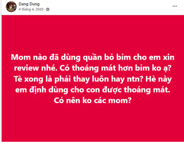 Phản hồi tích cực về quần bỏ bỉm Goodmama trên mạng xã hội