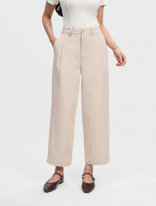 Quần khaki nữ basic dáng suông mang đậm phong cách trẻ trung học đường
