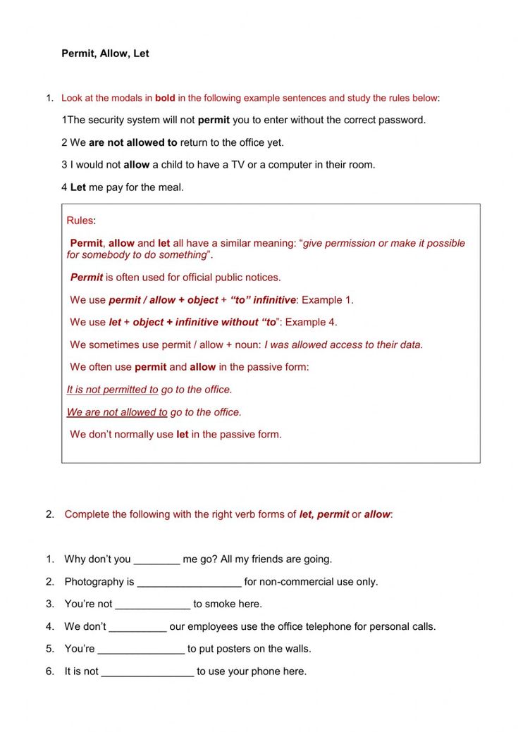 So sánh allow let permit