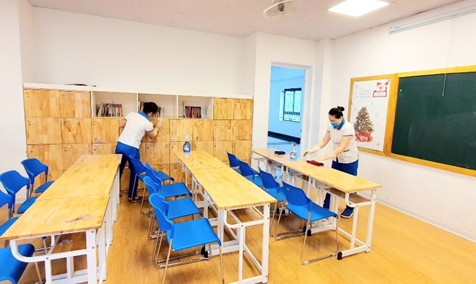 Phòng chức năng và khu vực sinh hoạt chung được vệ sinh theo quy trình