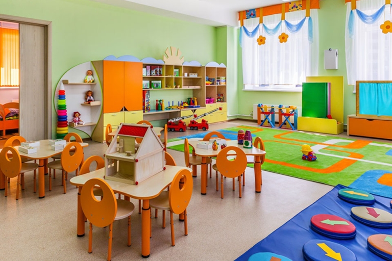 Khu vực học tập và vận động trong trường mẫu giáo quốc tế