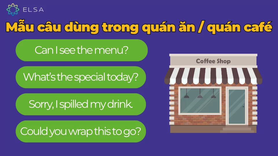 Mẫu câu giao tiếp trong quán ăn quán café