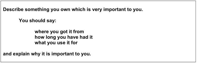 Cue card Part 2