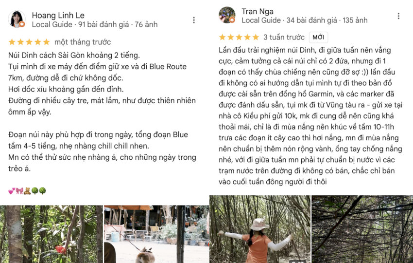 Đánh giá của du khách đã trải nghiệm trekking núi Dinh