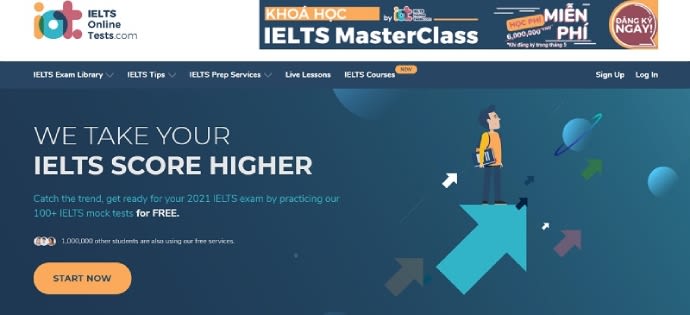 Giao diện website IELTS Online Test