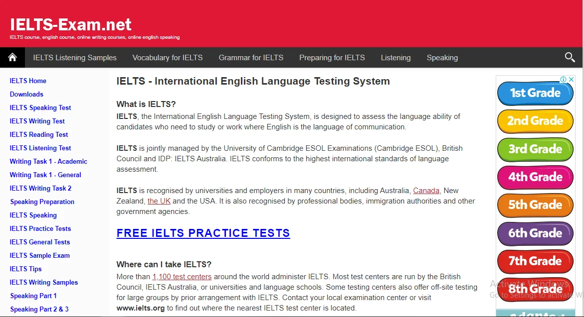 trang web luyện thi IELTS IELTS Exam
