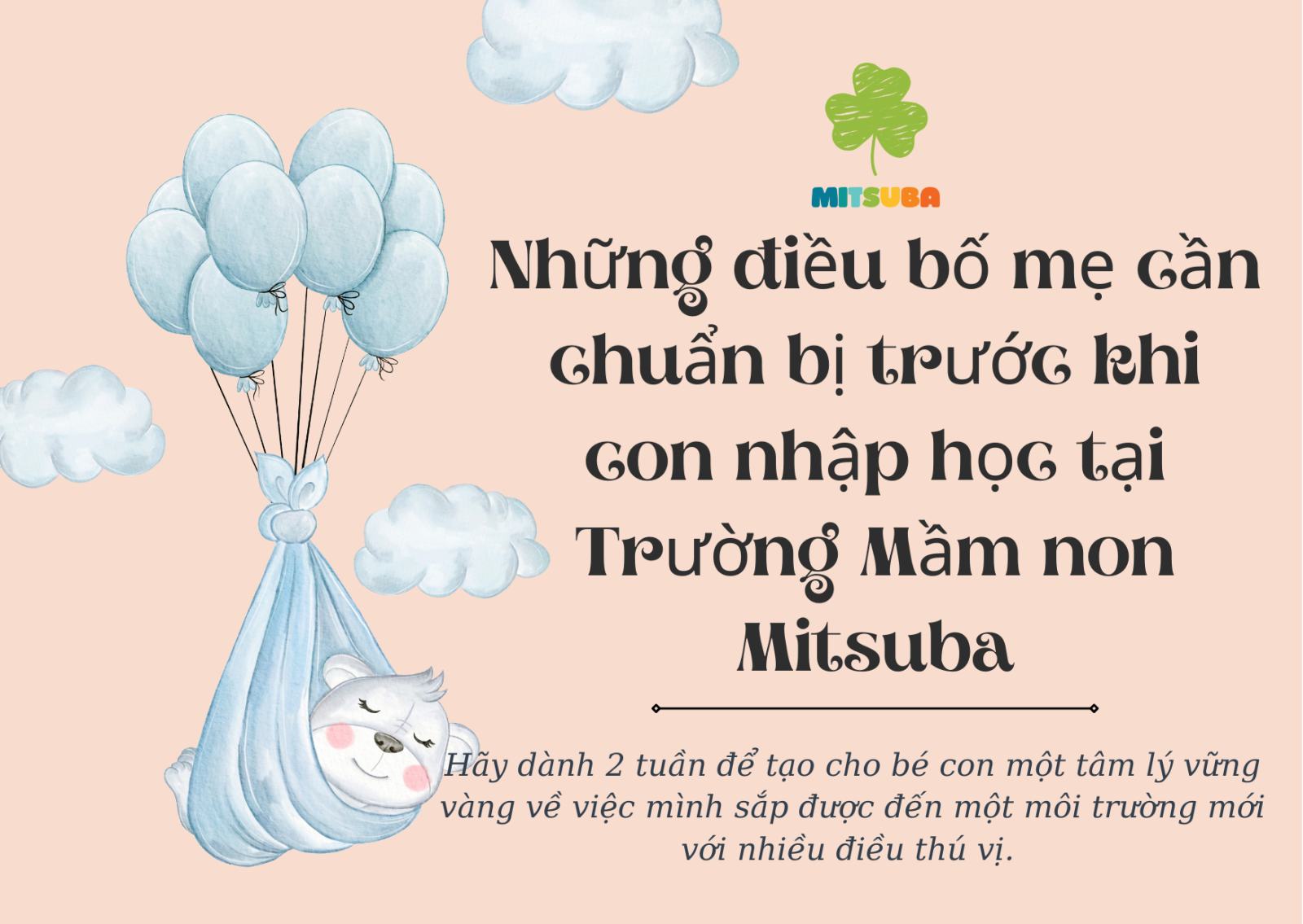 Trường mầm non Mitsuba và không gian học tập thân thiện cho trẻ